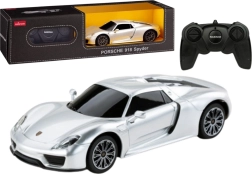 Závodné RC auto 1:24 na diaľkové ovládanie Porsche 918 Spyder strieborné