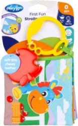 Playgro závesná knižka na kočík s hryzátkom