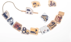 Cubika pastelové navliekacie dopravné prostriedky – drevený navliekací set