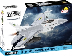 Stavebnica COBI F-16 AM Fighting Falcon – ukrajinské sfarbenie, mierka 1:48 (500 dielikov)