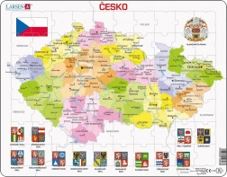 Larsen puzzle Mapa Českej republiky s krajmi 70 dielikov