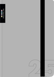 Diár A6 týždenný 2025 šedý PASTELINI