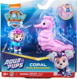 Tlapková patrola Aqua Pups – figúrka Coral a vozidlo morský koník