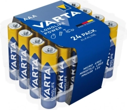 Alkalické batérie AAA VARTA Longlife Power 24 ks, prémiové balenie
