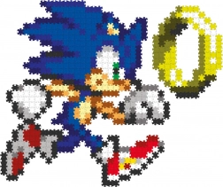 Jixelz Remix plastové pixel art puzzle Sonic a zlatý krúžok