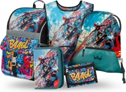 Set pre školákov Zippy Skatepark: aktovka, peračník, vrecko, zástera a peňaženka