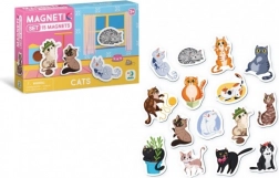 Magnetky s motívom mačiek v krabičke