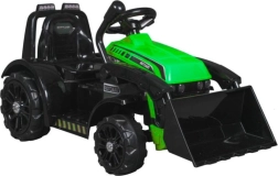 Elektrický detský traktor s nakladačom a klaksónom – zelený