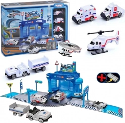 Woopie tematická sada policajnej stanice na letisku s autami a vrtuľníkom, 37 dielov