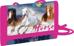 Detská textilná peňaženka s motívom koňa na suchý zips