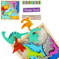 puzzle dinosaury – drevená skladačka pre deti
