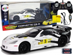RC auto CORVETTE C6.R 1:18 biele so svetlami 2.4 GHz