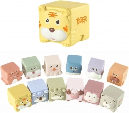 Súprava mäkkých senzorických kociek so zvieratkami, 12 ks