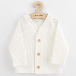 Dojčenský kabátik na gombíky New Baby Luxury Clothing Oliver biely 86 (12–18 m)