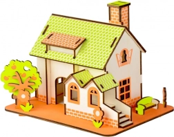 Woodcraft drevené 3D puzzle zelený dom