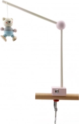 Hess drevený držiak na kolotoč nad postieľku – ružový, s pevnou svorkou