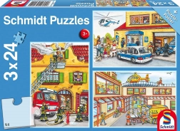 Puzzle polícia, hasiči a záchranári 3x24 dielikov