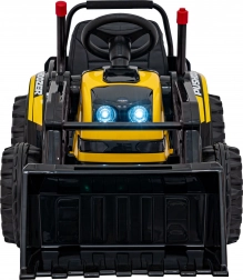 Detský elektrický buldozér s lopatou, 12 V, diaľkové ovládanie, plynulý rozjazd, FM rádio a LED – žltý