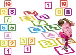 samolepky na podlahu čísla 1–10 na hru škôlka – edukačný set