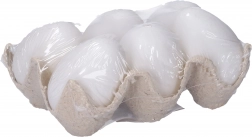 Dekoratívne biele plastové vajíčko 6 cm, 6 ks