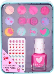 Detská sada očných tieňov a lakov na nechty v plechovej dóze