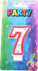 Párty sviečka číslo sedem červená
