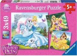 RAVENSBURGER Puzzle Disney princezné a ich miláčikovia 3x49 dielikov