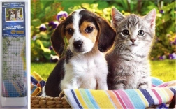 Diamantové maľovanie Kamaráti v košíku 30 × 40 cm