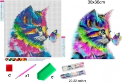 diamond painting mačiatko 30 × 30 cm