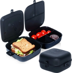 Delený lunchbox 2×700 ml, čierny