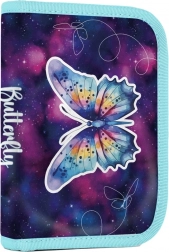 Školský peračník s 2 chlopňami Motýľ, prázdny