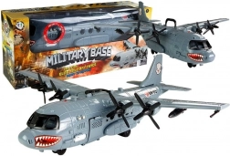 Vojenské lietadlo s efektmi svetla a zvuku