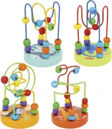 TOOKY TOY drevený motorický labyrint s korálikmi