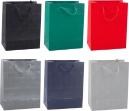 Darčeková taška s embosovanými štvorcami 23 × 18 × 10,5 cm