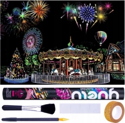 Škrabací obrázok Zábavný park 75x52 cm