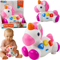 Interaktívny jednorožec na kolieskach so svetlami a zvukmi