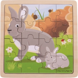 Bigjigs Toys puzzle králik s králičkom