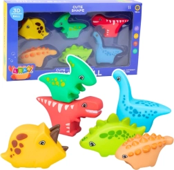 Sada gumených hračiek do kúpeľa Dino World 6 ks