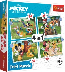 Puzzle 4 v 1 – skvelý deň MICKEY MOUSE