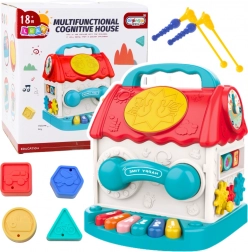 Interaktívna vzdelávacia kocka v tvare domčeka pre deti