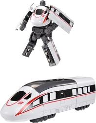 Kovový robot rozložiteľný rýchlovlak biely