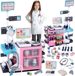 detská lekárska klinika s pokladňou a lekárňou – interaktívny set pre malých doktorov