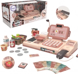 Woopie detská pokladňa so skenerom, váhou a mikrofónom + 25 doplnkov