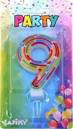 Párty tortová sviečka číslo 9 – čiarky