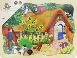 Babu drevené puzzle chalúpka 24 dielikov