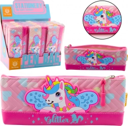Školské puzdro s jednorožcom ružové 20 x 8,5 cm