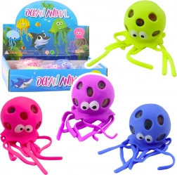 Antistresová gumička v tvare chobotnice s gélovými guľôčkami