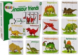 edukačné puzzle dinosaury – 10 dvojíc v angličtine