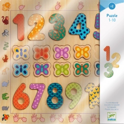 Vkládacie puzzle DjECO Počítanie s motýlikmi