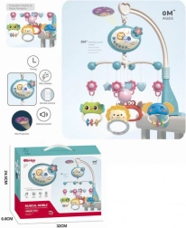 Kolotoč nad postieľku so zvieratkami modrý